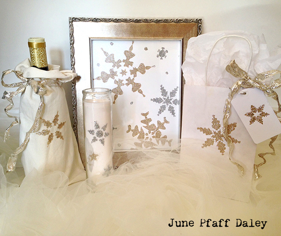 Stenciling with Glitter Tutorial - June Pfaff Daley